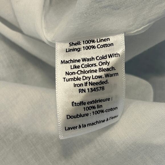 Vineyard Vines Tiny Breeze Linen Shirt Dress 8 Blue White Striped Pockets - Picture 6 of 9